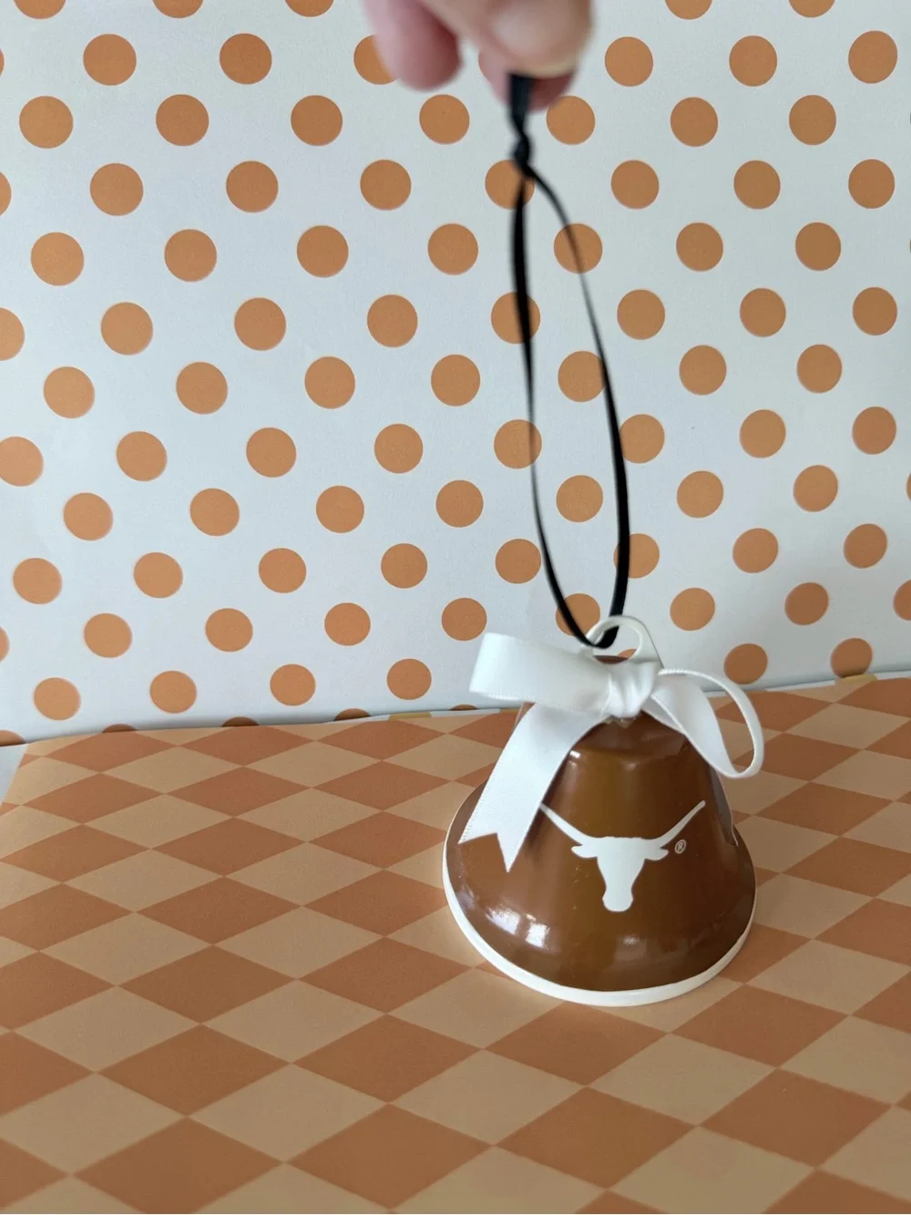 University of Texas Longhorn Ceramic Bell Ornament